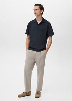 Relaxed-fit cotton polo — Navy 2