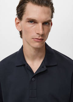 Relaxed-fit cotton polo — Navy 4