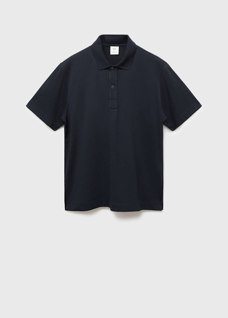Relaxed-fit cotton polo — Navy