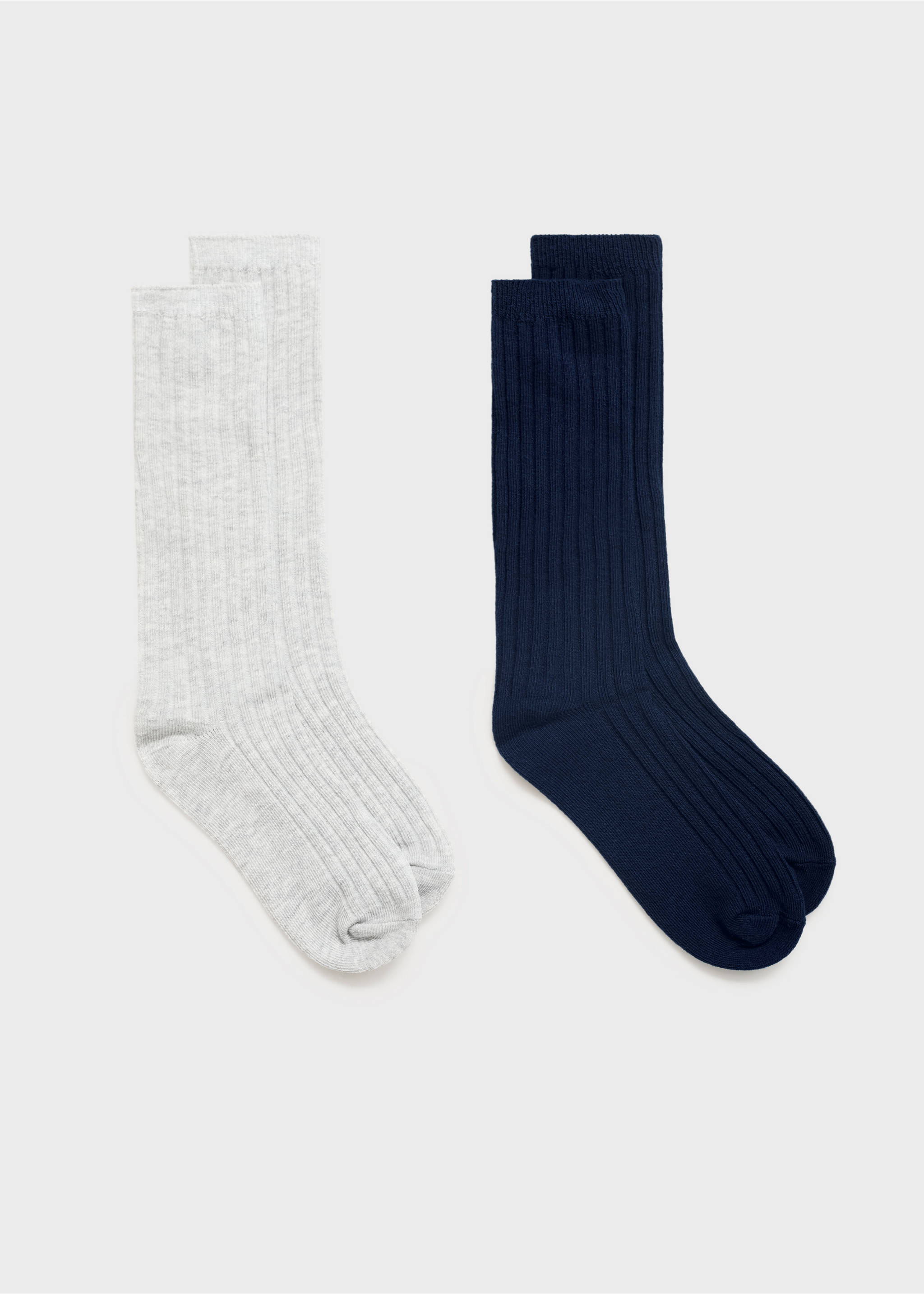 Pack 2 paires de chaussettes côtelées - Article sans modèle, Bleu marine. Ref: 17054433-00.