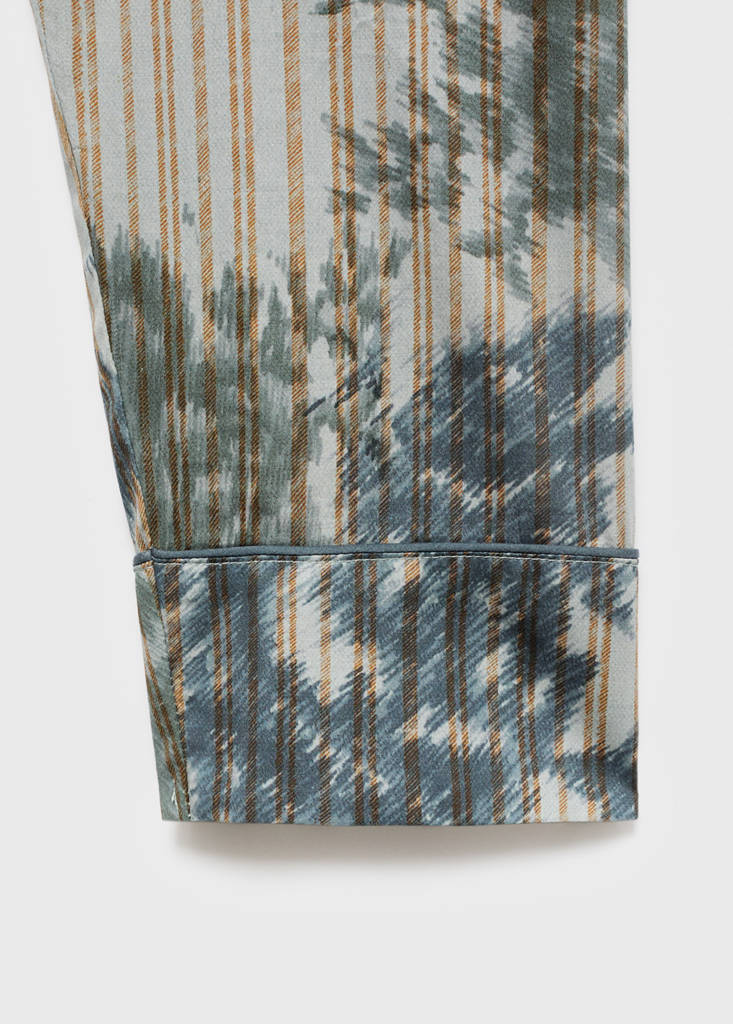 Pyjama shirt with blurred print — Green