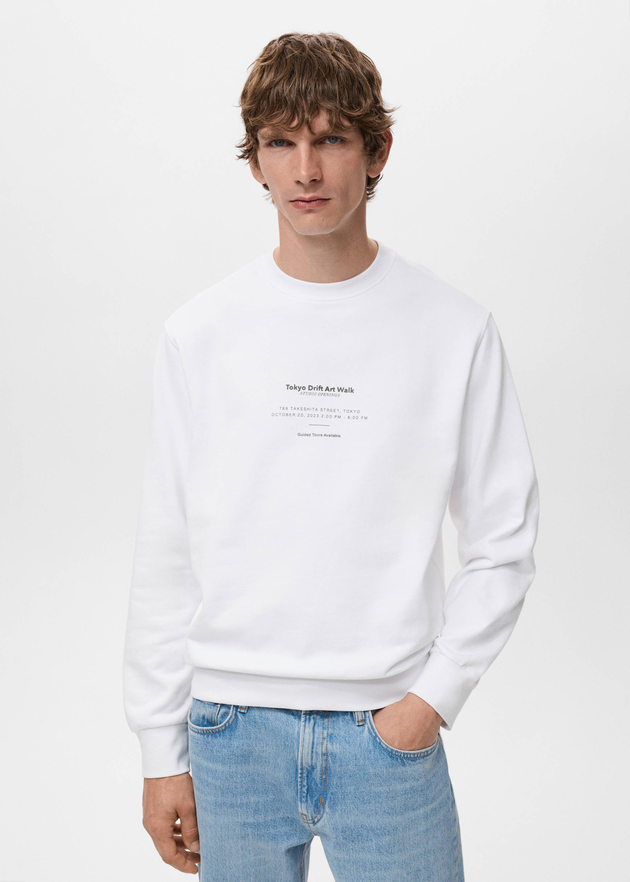 100% cotton sweatshirt text - Medium plane