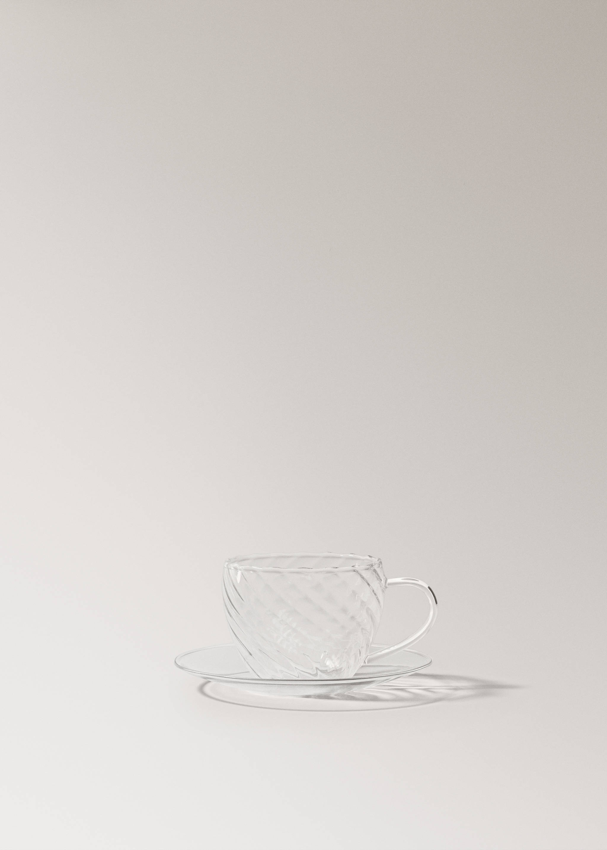 Borosilicate espresso cup and saucer with embossed pattern - Article without model