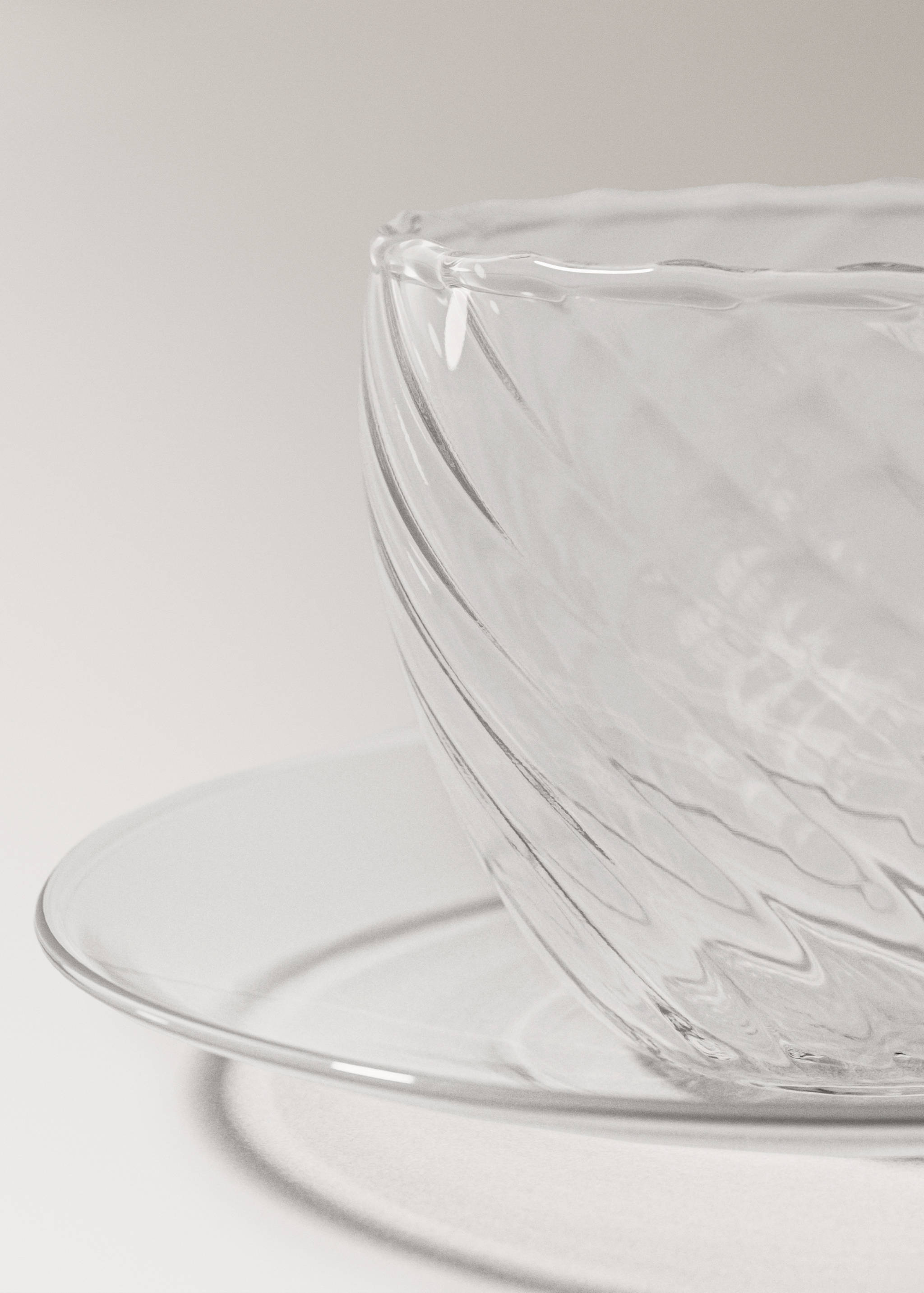Borosilicate espresso cup and saucer with embossed pattern - Details of the article 2