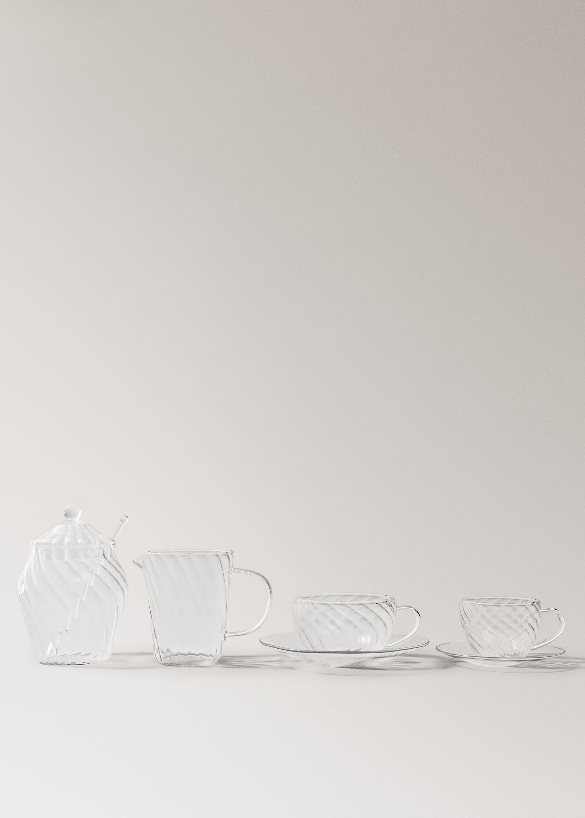 Borosilicate espresso cup and saucer with embossed pattern - Details of the article 3