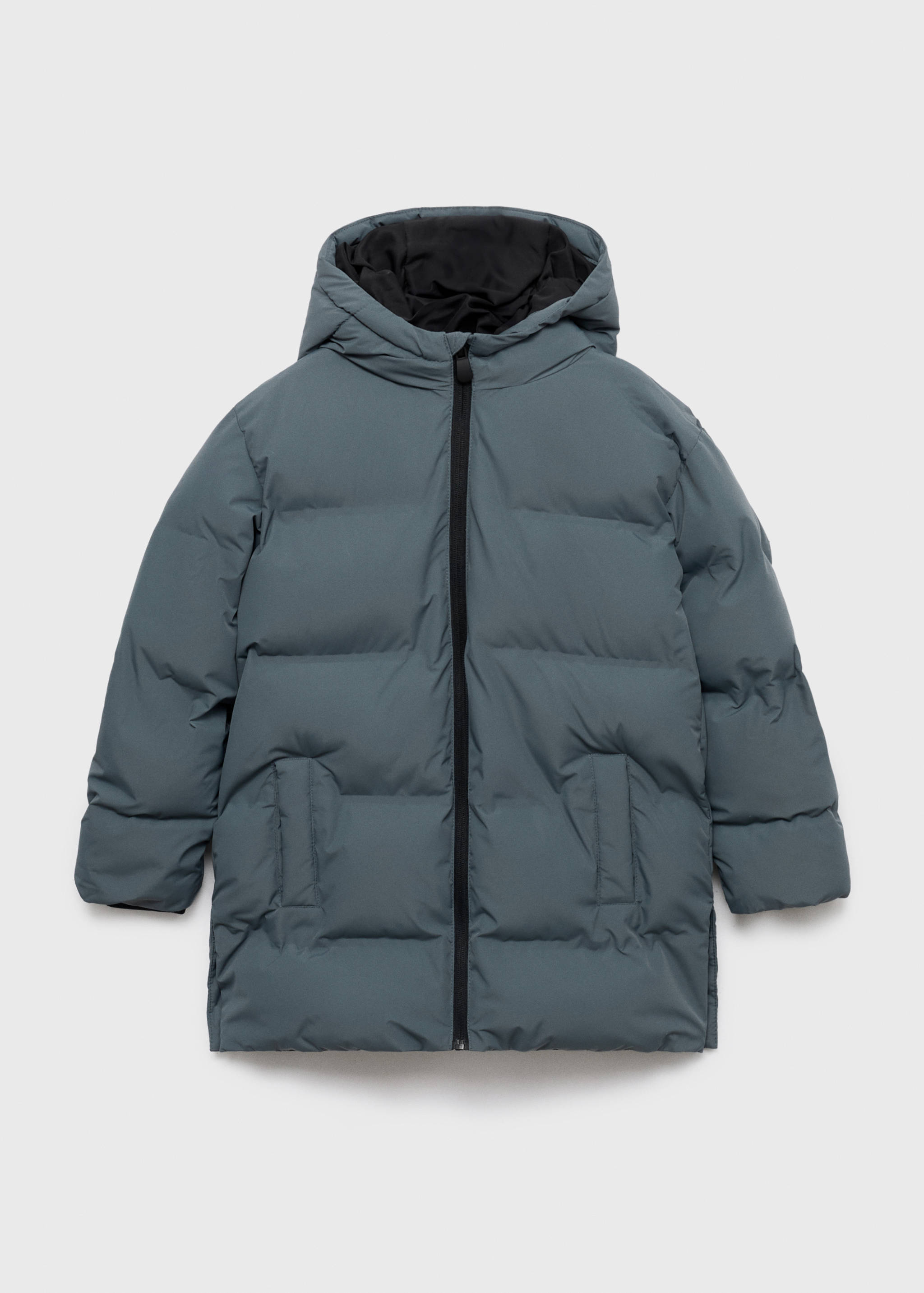 Long padded anorak with hood - Article without model