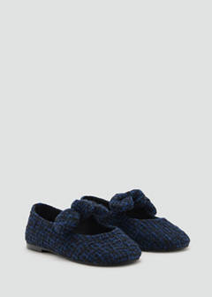 Tweed ballet flats with bow — Black 2