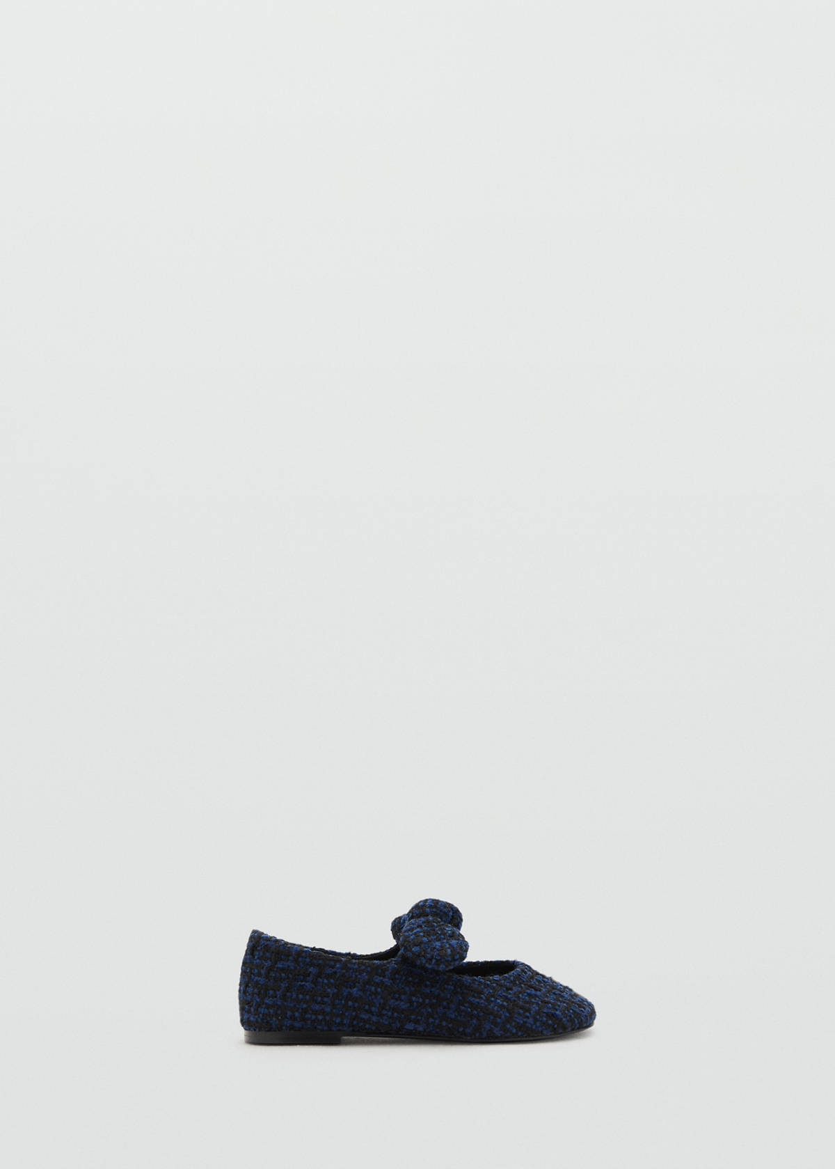 Tweed ballet flats with bow — Black