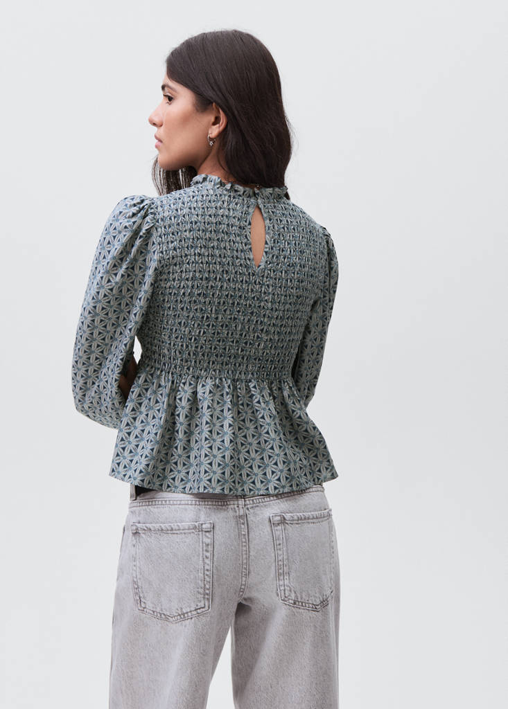 Floral print blouse — Grey