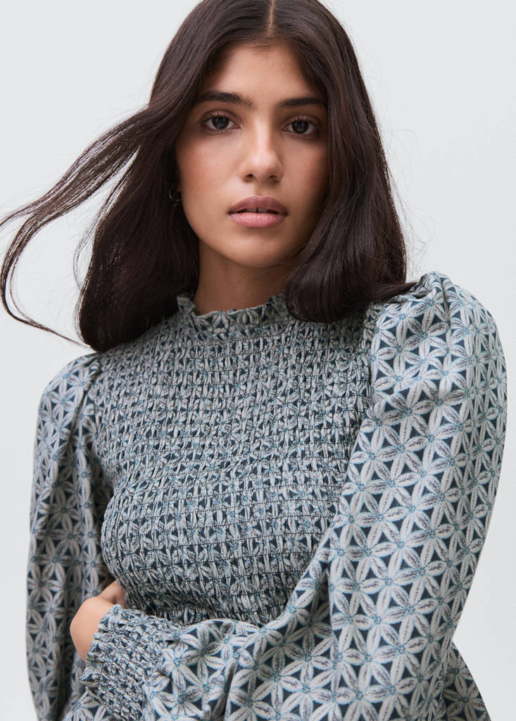 Floral print blouse — Grey