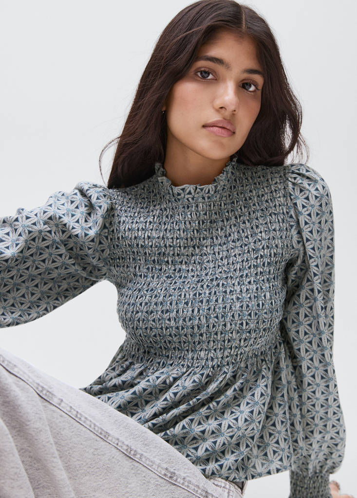 Floral print blouse — Grey