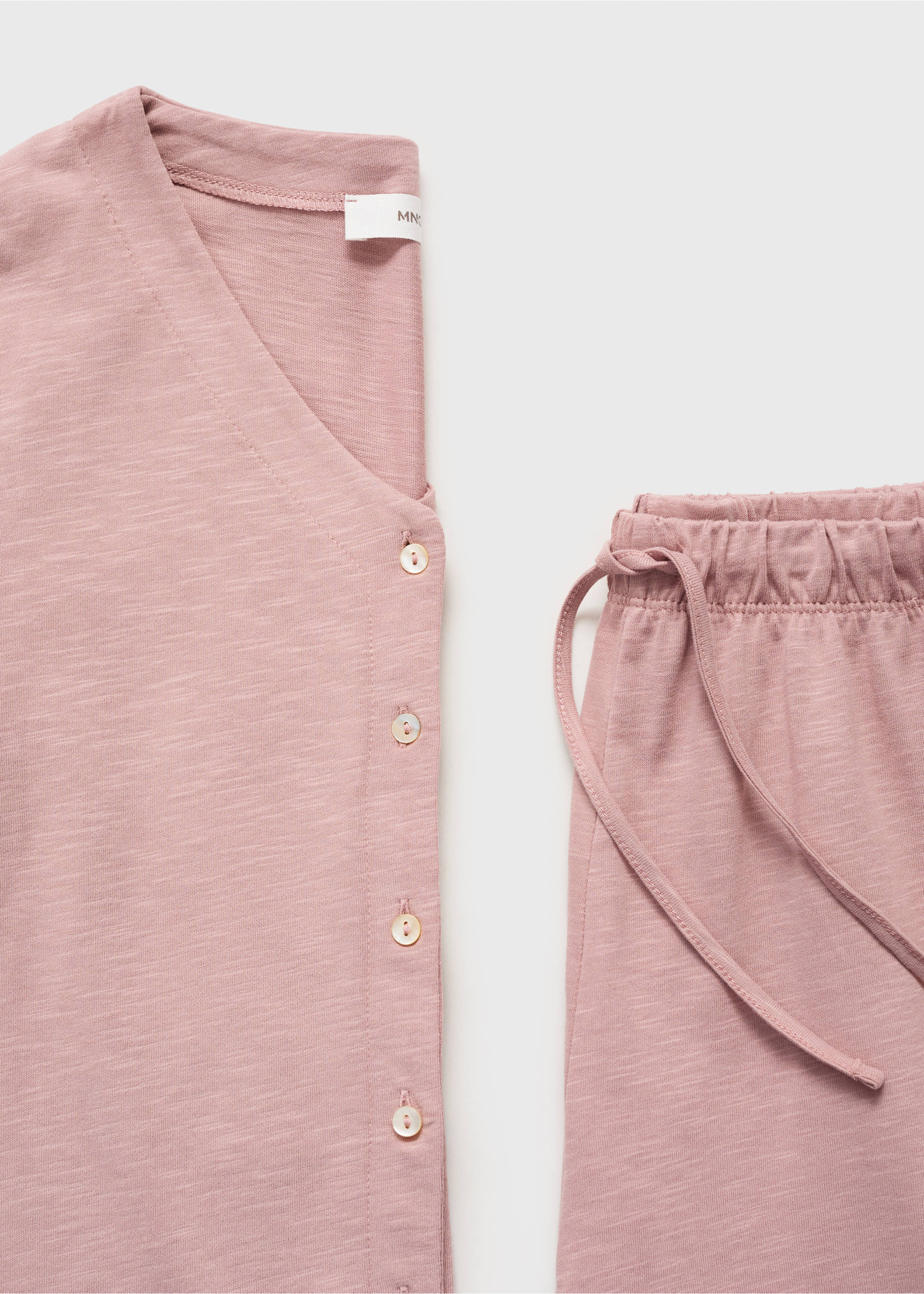 Комплект длинная пижама - Деталь изделия 8, Пастельно-розовый. Ref: 17054776-00.