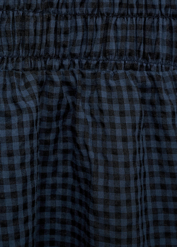 Gathered check dress — Black