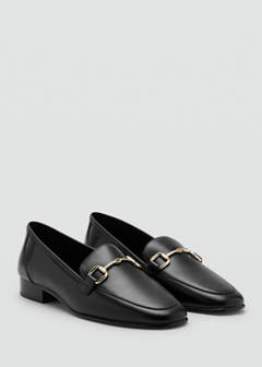 Leather loafer with buckle — Black 4