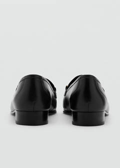 Leather loafer with buckle — Black 5