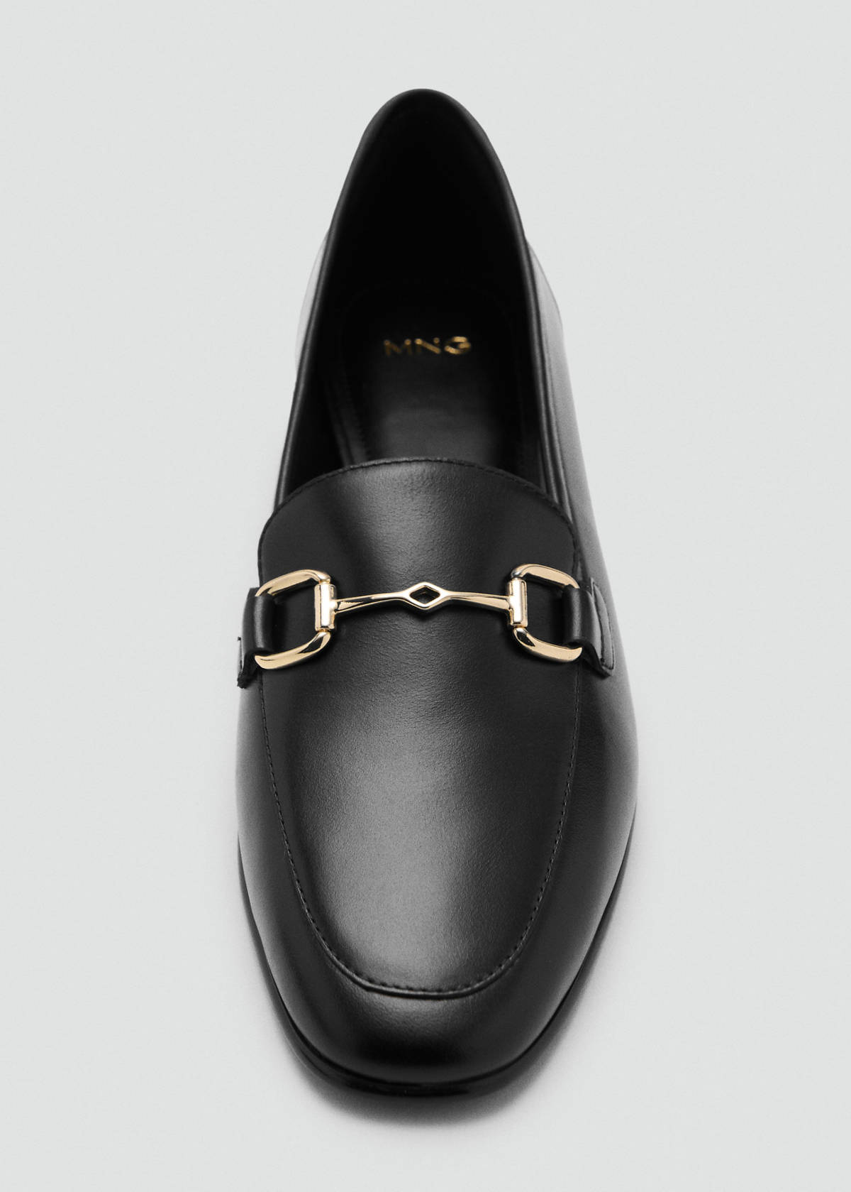 Leather loafer with buckle — Black