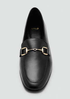Leather loafer with buckle — Black 7