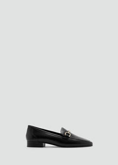 Leather loafer with buckle — Black 3