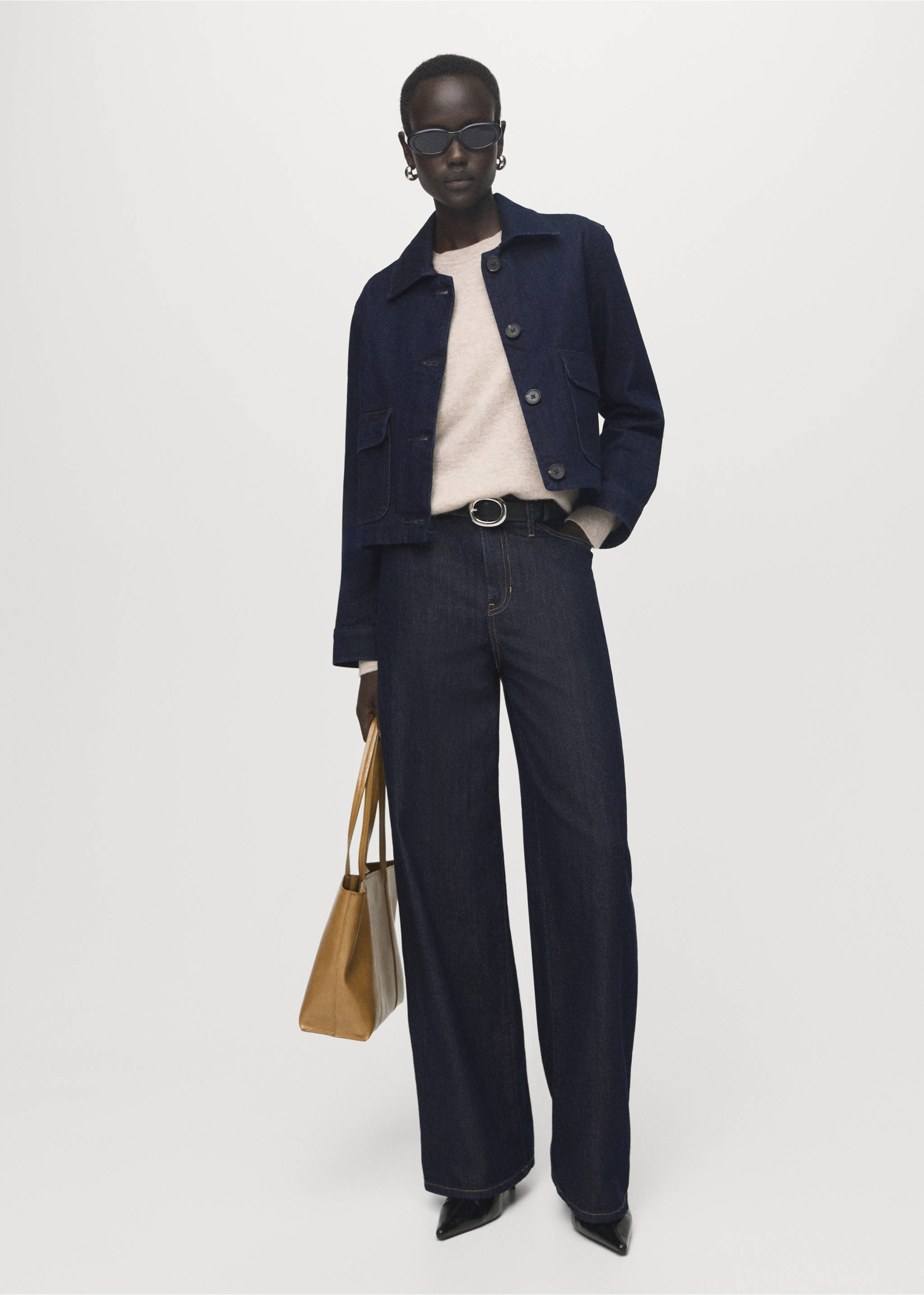 Denim jacket with pockets - General plane, Open Blue. Ref: 17054785-00.