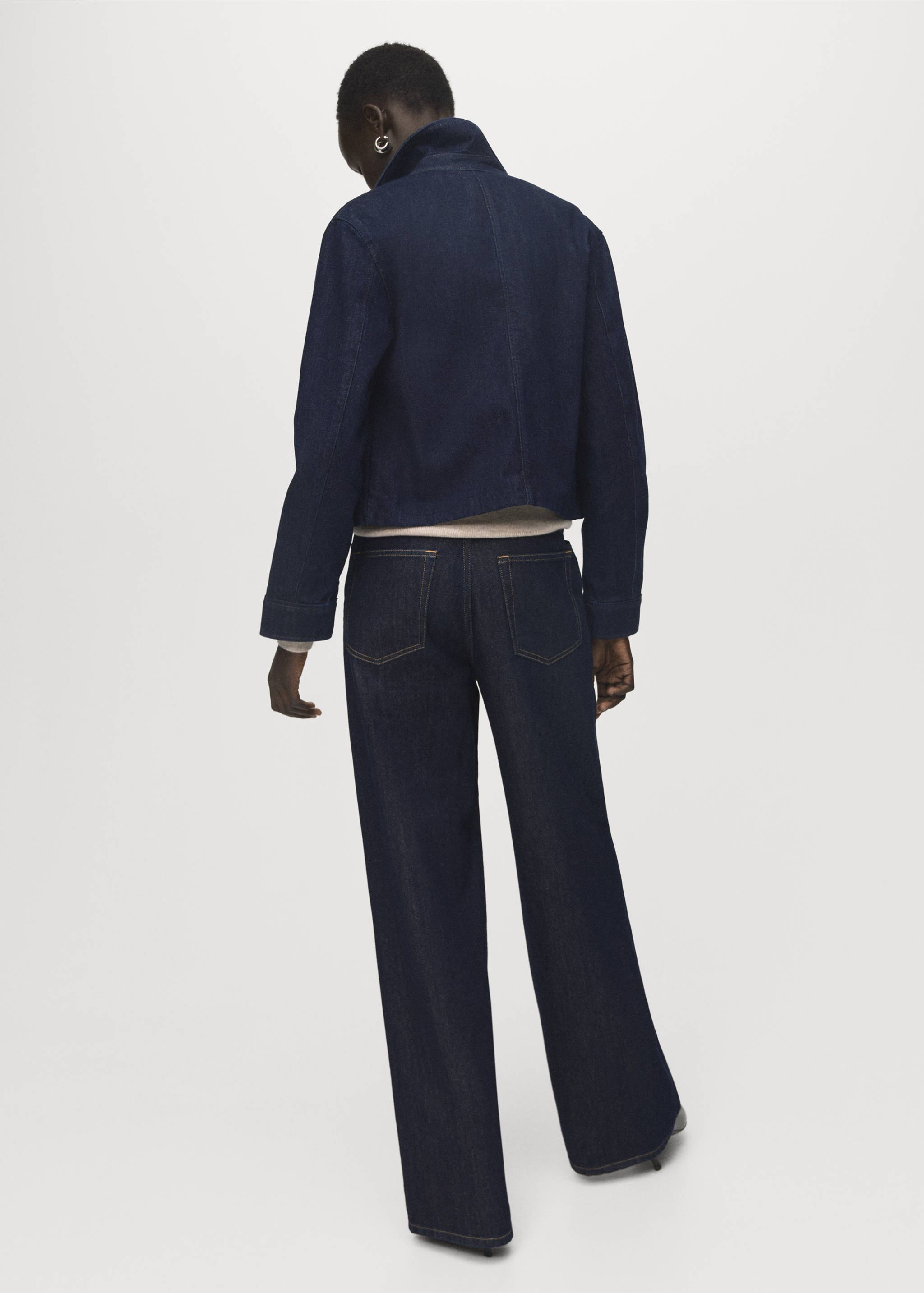 Denim jacket with pockets - Reverse of the article, Open Blue. Ref: 17054785-00.