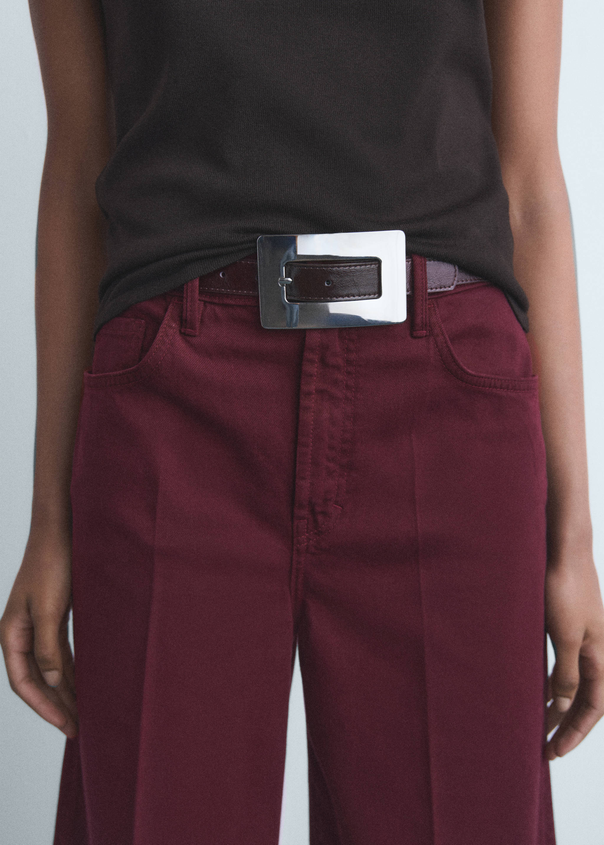 Calças de ganga wide leg com cintura alta - Pormenor do artigo 6