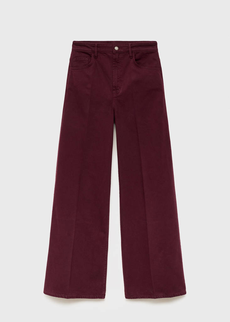 High-waisted wideleg jeans — Wine