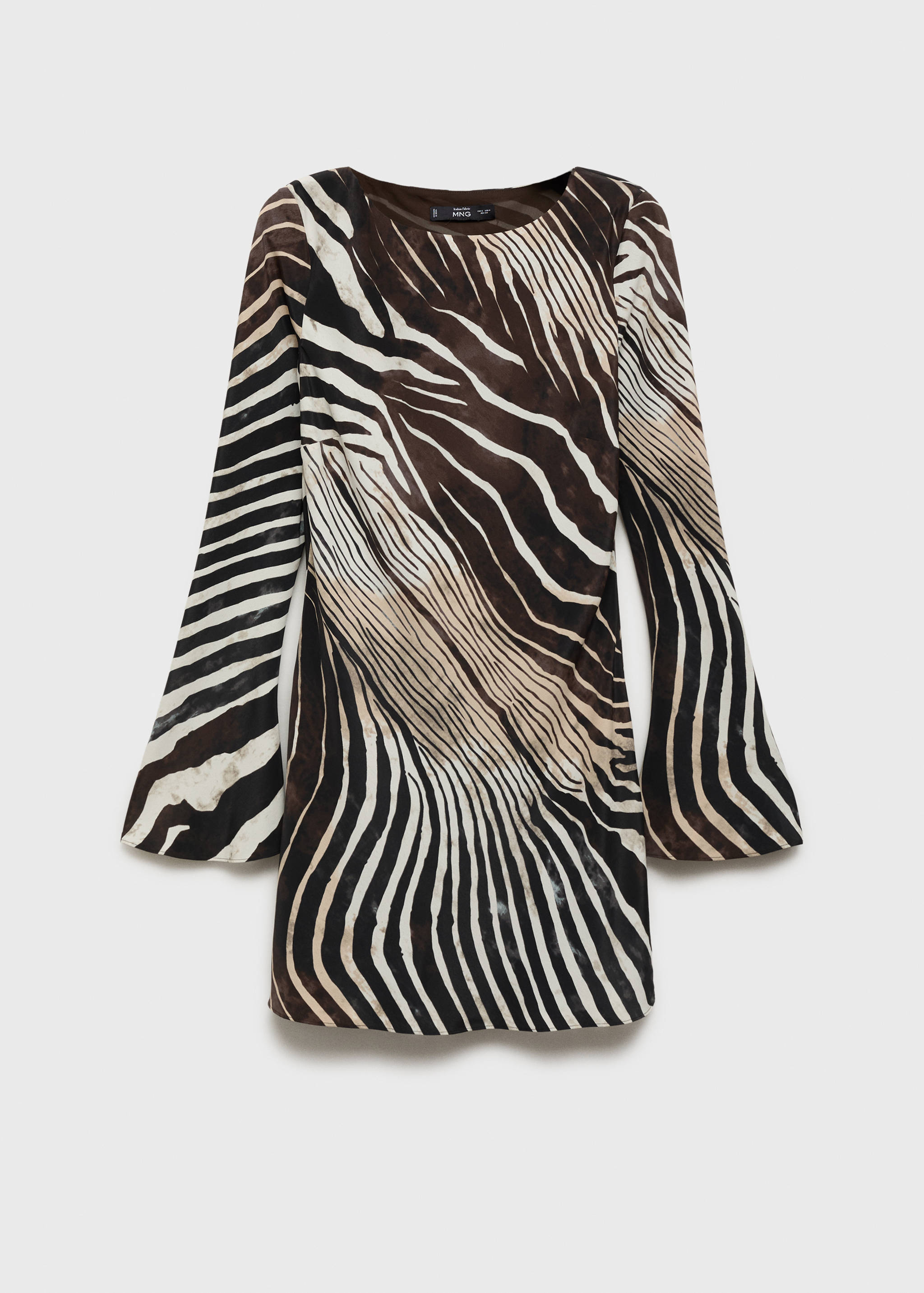Zebra-print dress with flared sleeves - Article without model