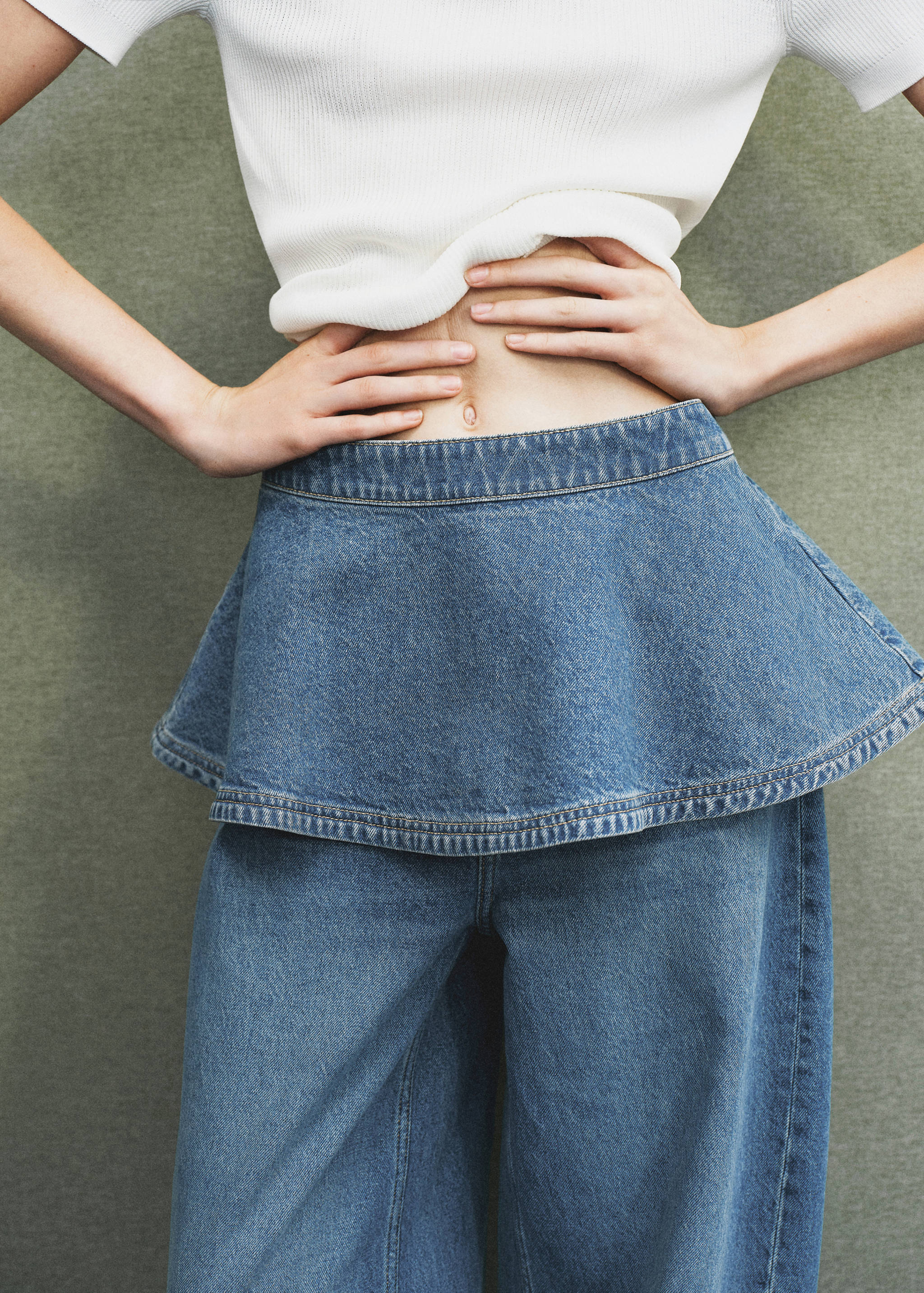 牛仔布迷你裙 - null