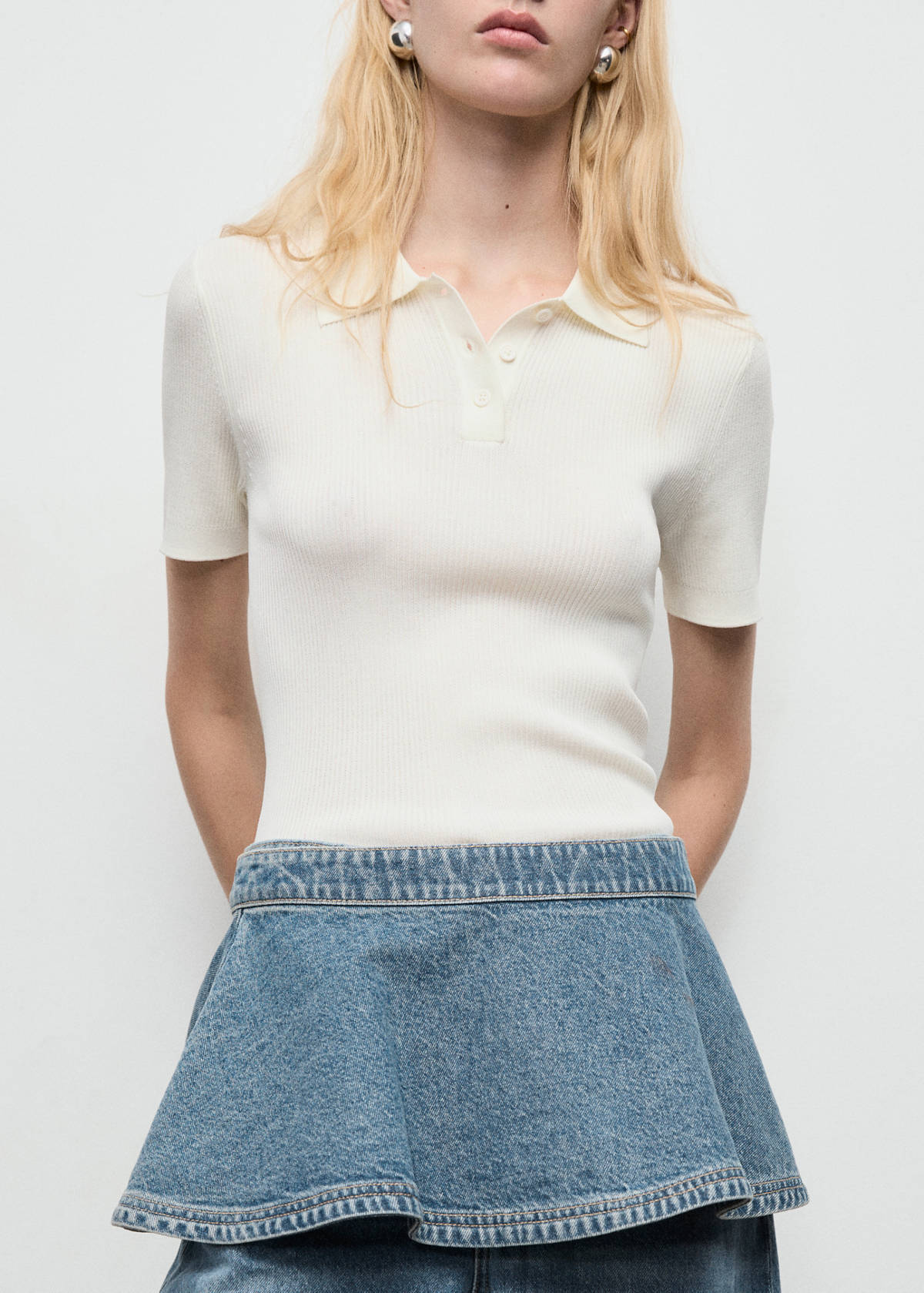 Denim micro-skirt — Medium Blue