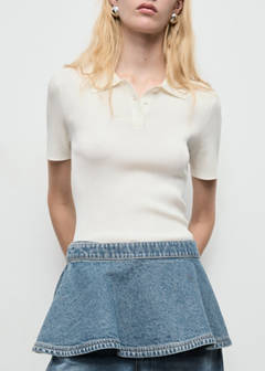 Denim micro-skirt — Medium Blue 12
