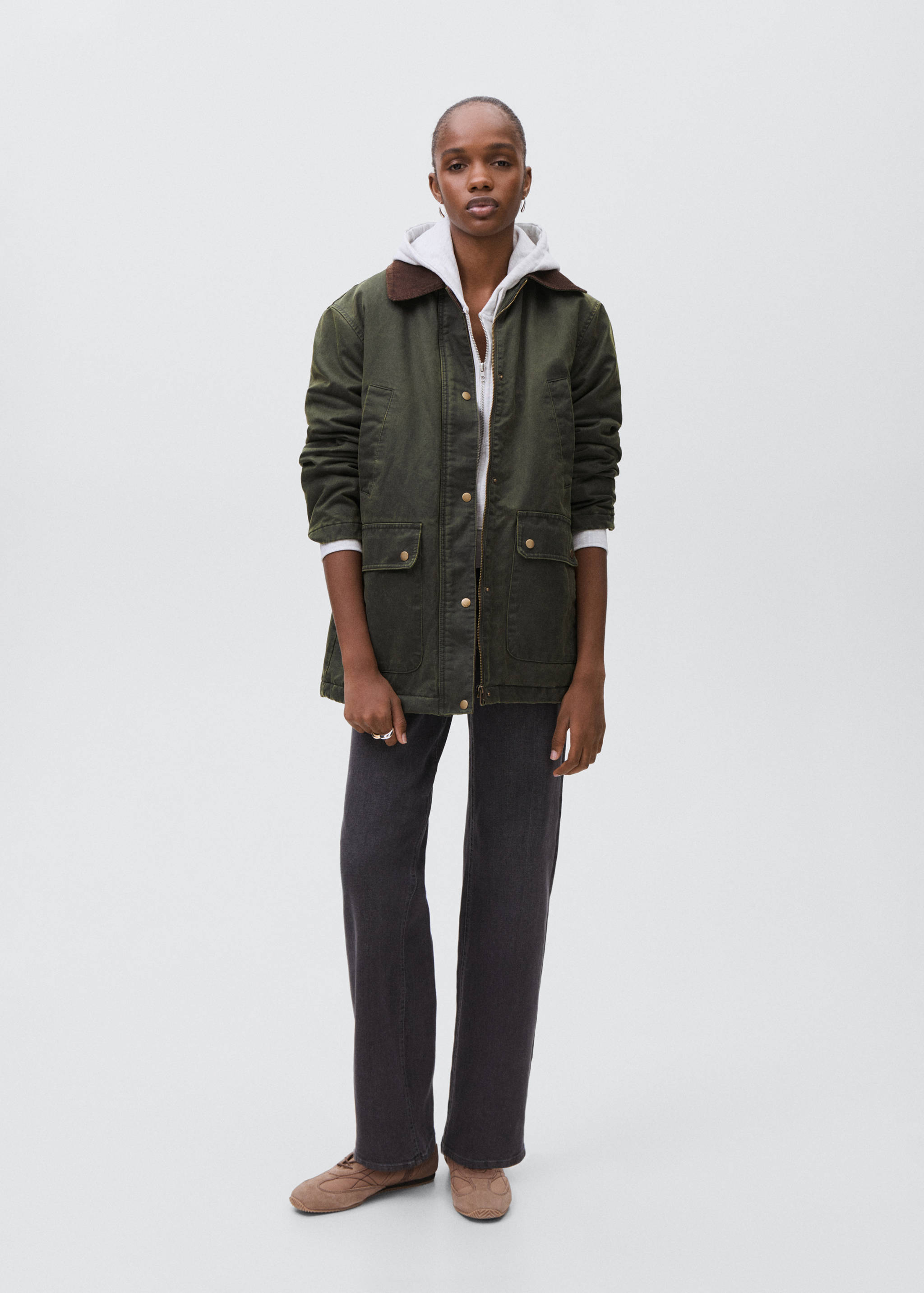 Waxed-effect parka - General plane