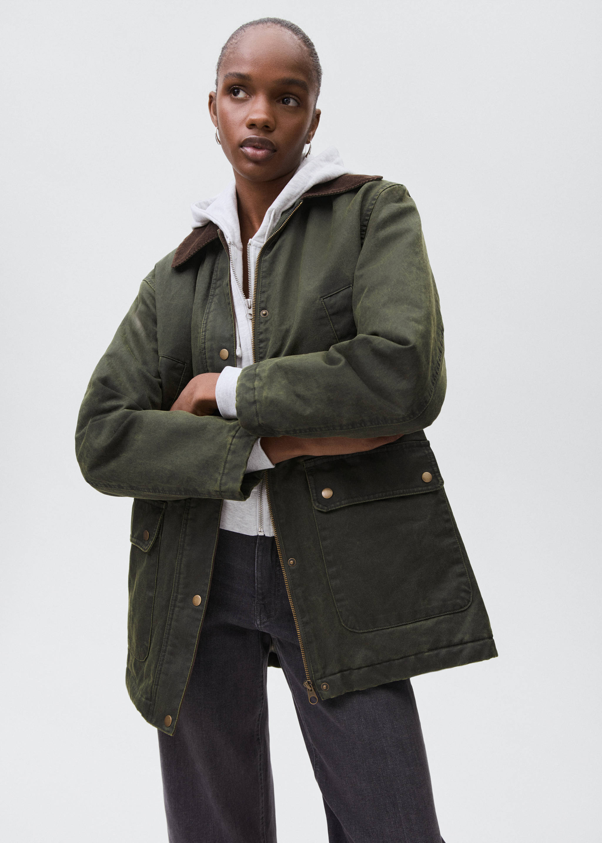 Waxed-effect parka - Medium plane