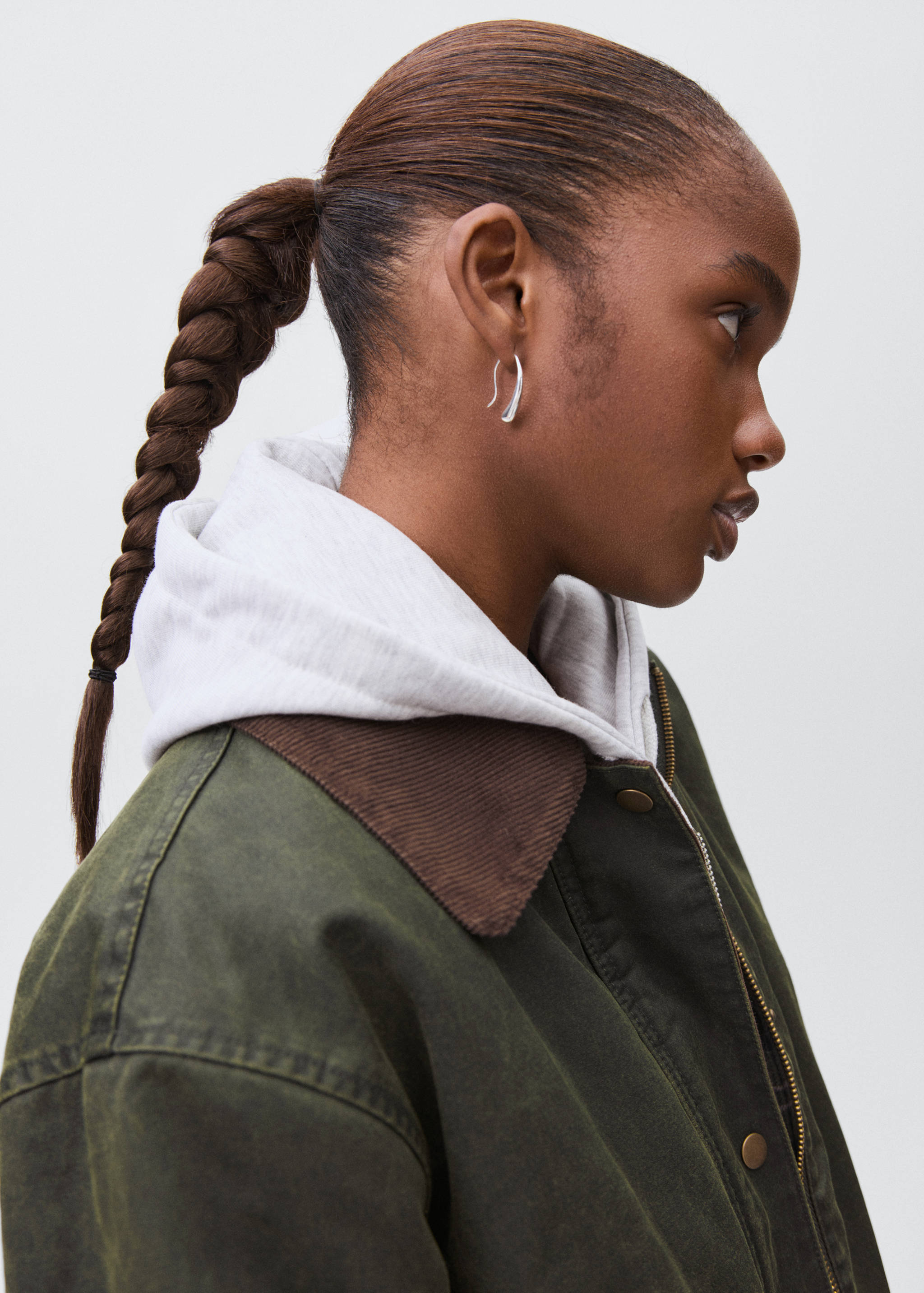 Waxed-effect parka - Details of the article 1