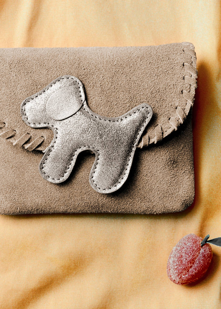 Leather dog bag — Sand