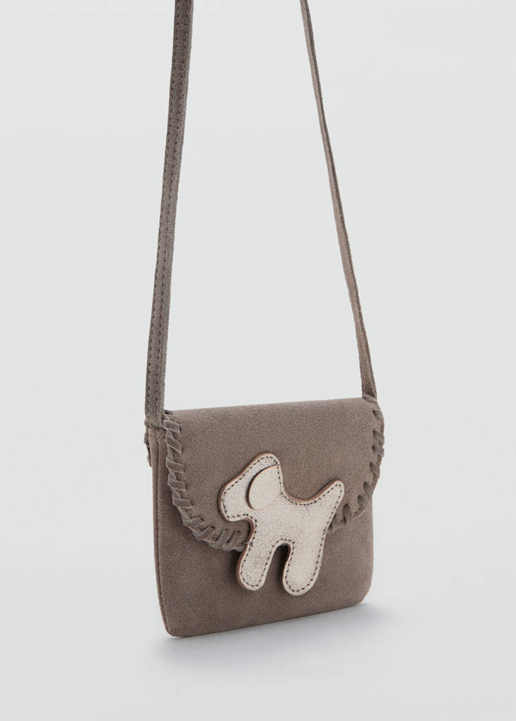 Leather dog bag — Sand