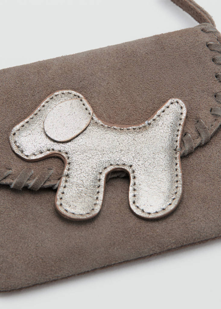 Leather dog bag — Sand