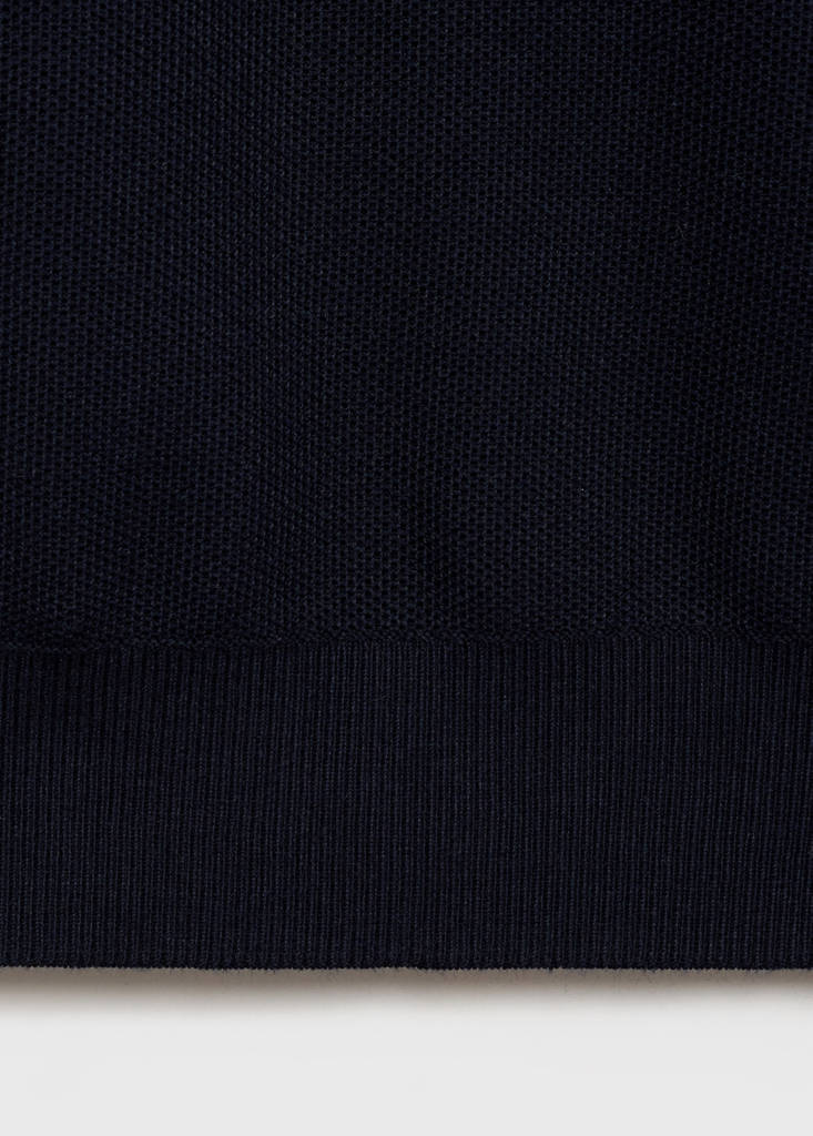 Microstructured cotton knitted sweater — Navy