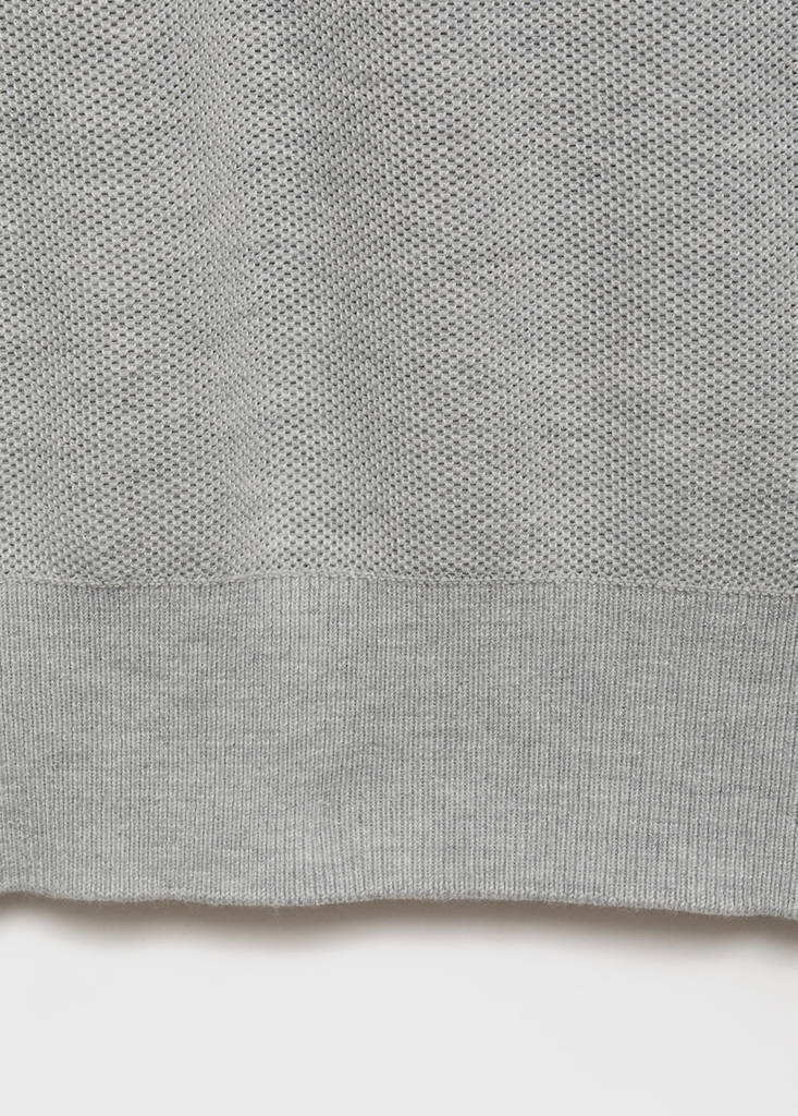 Microstructured cotton knitted sweater — Medium Heather Grey