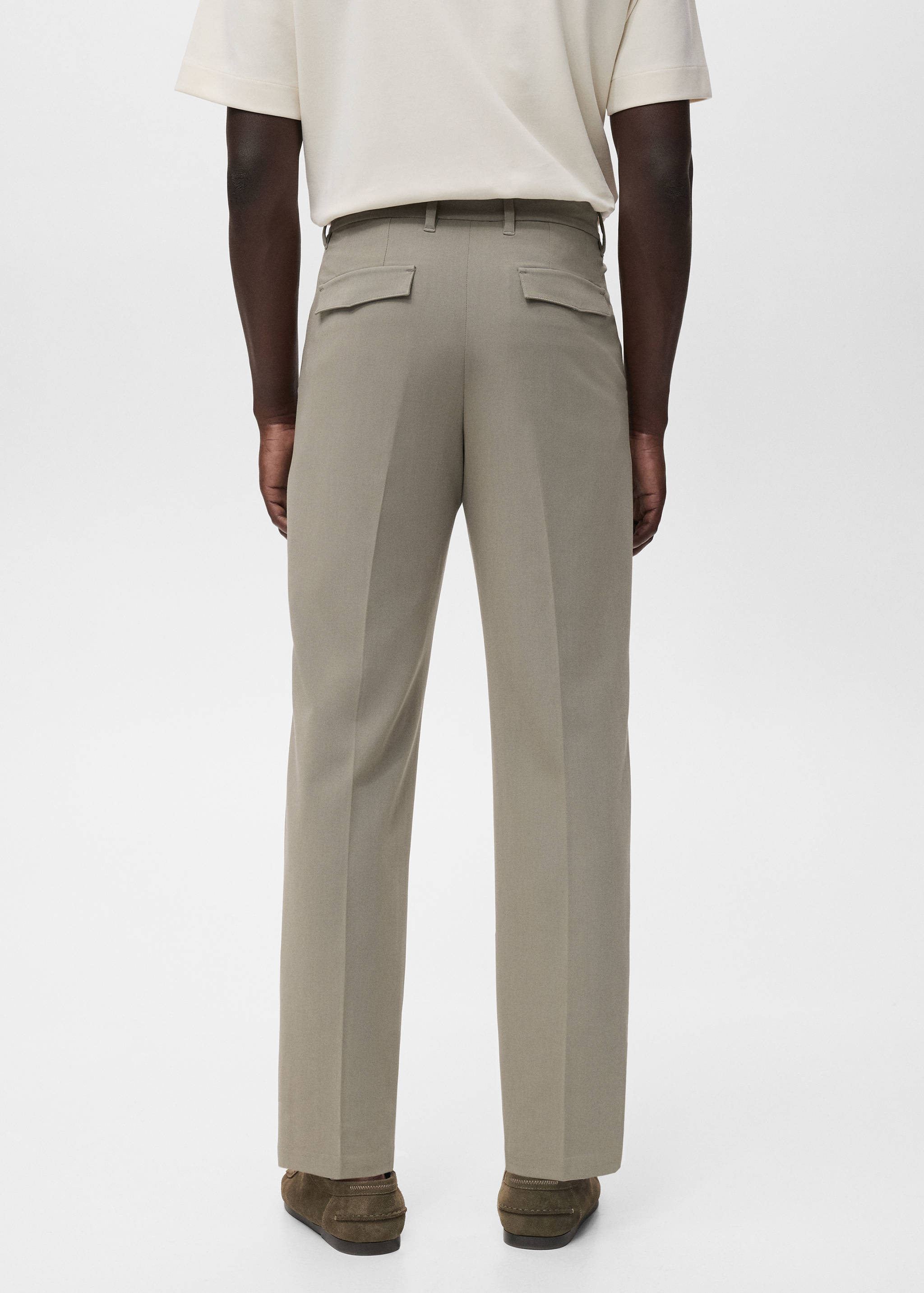 Pantalon fluide droit à pinces - Verso de l’article