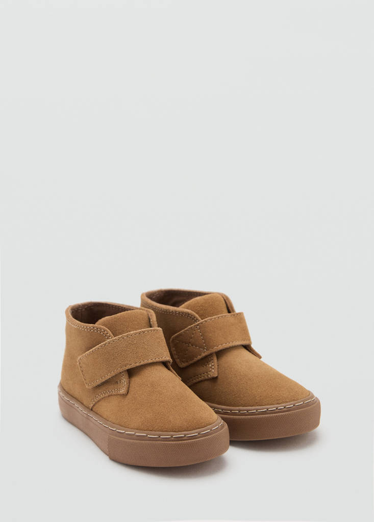 Velcro leather shoes — Medium Brown
