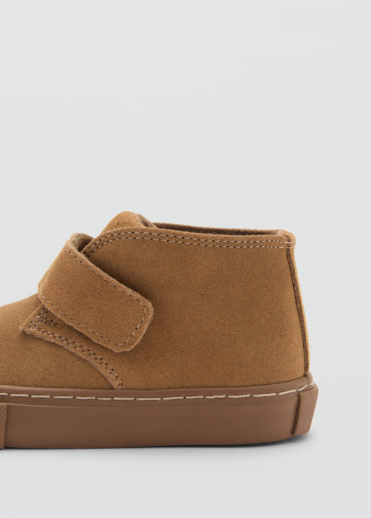 Velcro leather shoes — Medium Brown