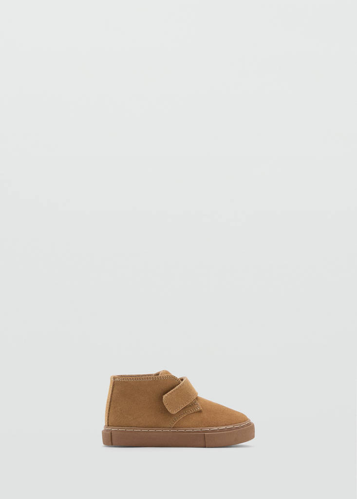 Velcro leather shoes — Medium Brown