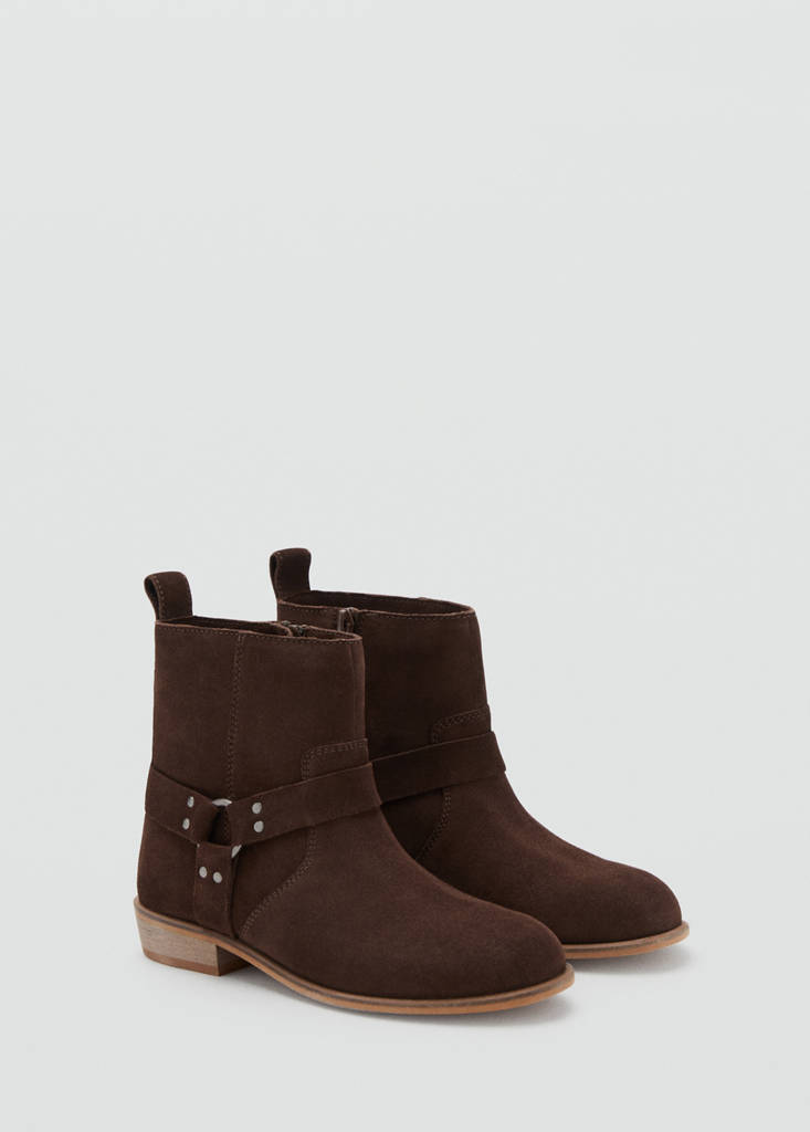Suede leather ankle boots — Medium Brown