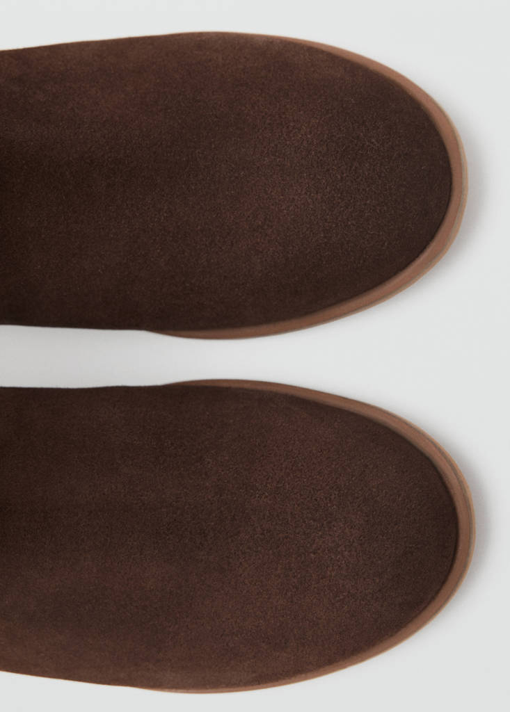 Suede leather ankle boots — Medium Brown
