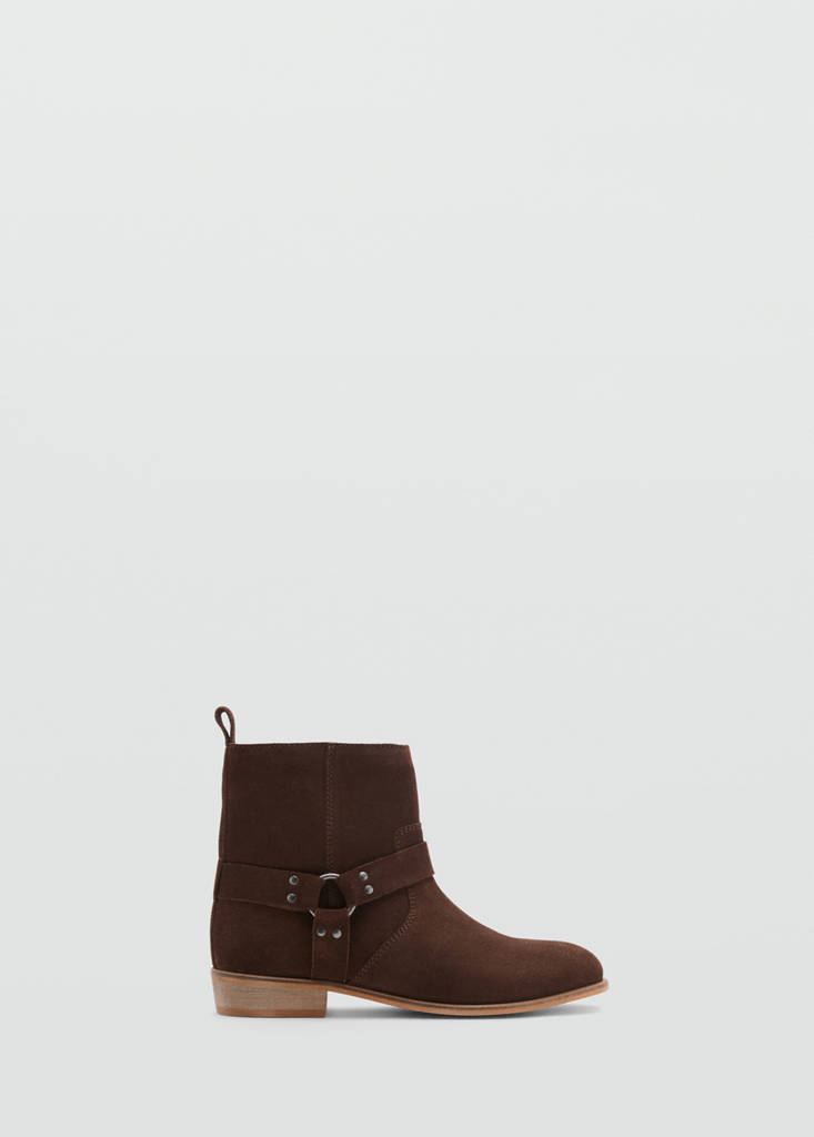 Suede leather ankle boots — Medium Brown