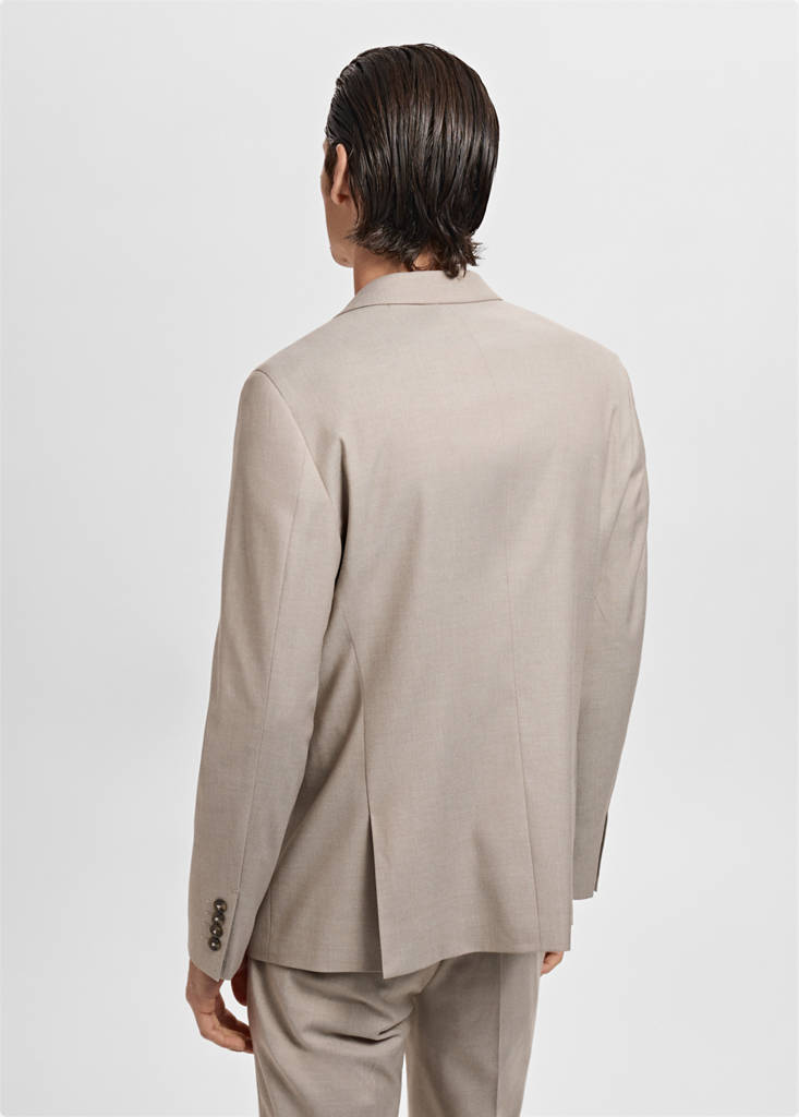 Super slim-fit suit jacket in stretch fabric — Sand