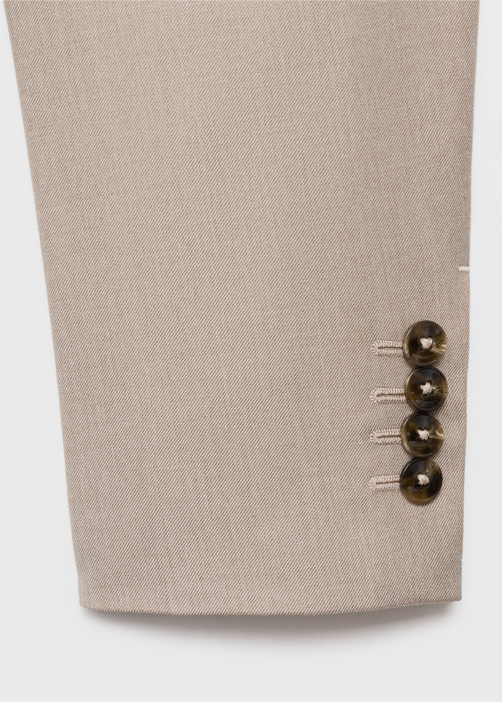 Super slim-fit suit jacket in stretch fabric - Details of the article 8, Sand. Ref: 17055149-00.