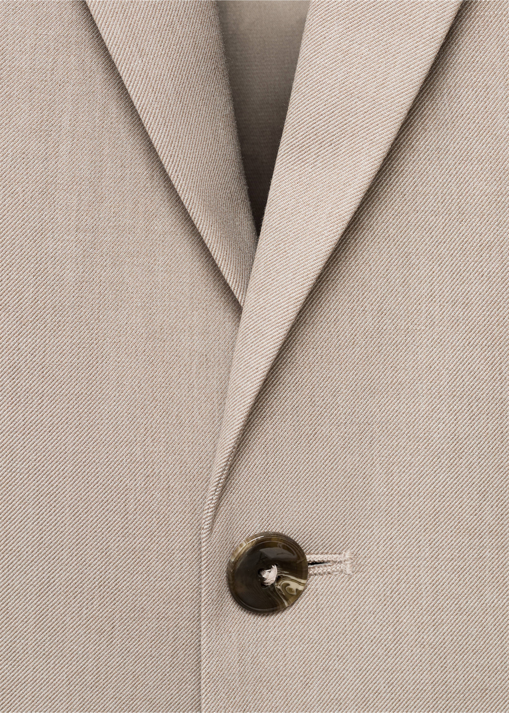 Super slim-fit suit jacket in stretch fabric - Details of the article 0, Sand. Ref: 17055149-00.
