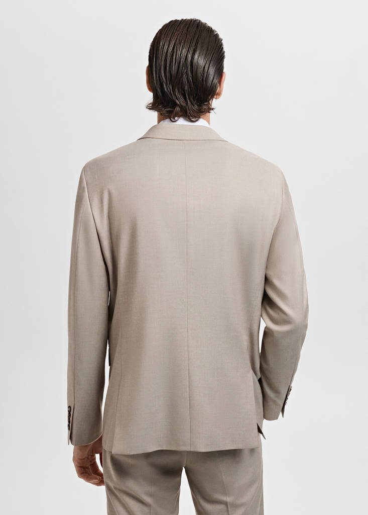 Super slim-fit suit jacket in stretch fabric — Sand