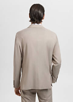 Super slim-fit suit jacket in stretch fabric — Sand 11